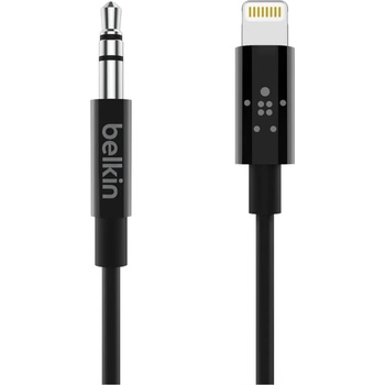 Belkin Lightning to 3.5mm Cable - сертифициран аудио кабел от Lightning към 3.5 мм. (1.8м) (черен)