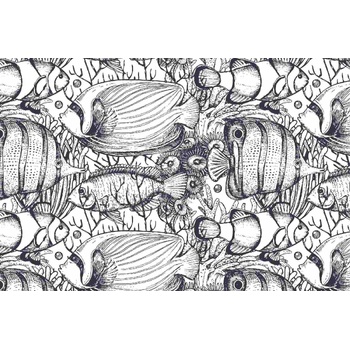 DIMEX ART s. r. o Флизелинов фототапет монохромна рибка 375 x 250 см