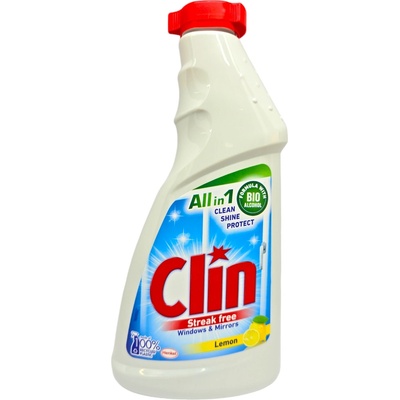 Clin препарат за почистване и полиране на стъкла, Лимон, Пълнител, 500мл
