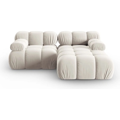 Micadoni Бежов кадифен модулен ъглов диван (десен ъгъл) Bellis - Micadoni (MIC_SET4R_2_F1_BELLIS8)