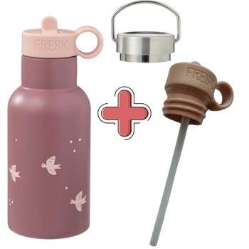 Image 1 of Fresk : 2 в 1 Бутилка и термос от неръждаема стомана с вградена сламка 350мл - Swallow (FR-FD300-15+FR-LID405)