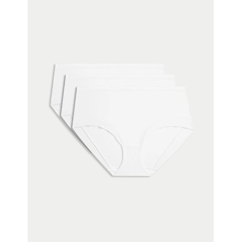Marks & Spencer Шорти с висока талия и технология Flexifit, комплект 3 бр. Marks & Spencer бял Marks & Spencer | Byal | ЖЕНИ | 14