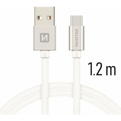 Swissten 71522203 USB - microUSB, 1,2m, bílý