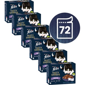 FELIX Капсули FELIX Tasty Shreds вкусен избор с риба в сос 72 x 80 г