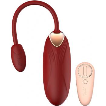 Viotec Oliver Wearable Vibrator with Remote Control Gold & Wine Red