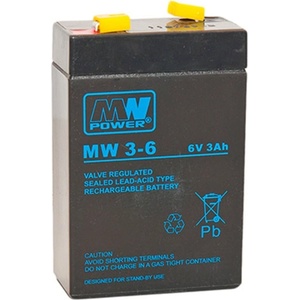 MW Power Акумулаторна батерия MW 3-6, 6V, 3Ah, AGM, F1 конектори (MW 3-6)