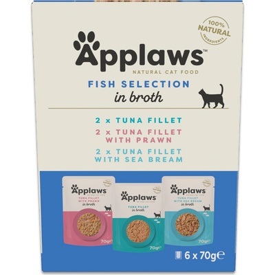 Applaws kapsičky vo vývare 6 x 70 g mix s tuniakom 3 druhy