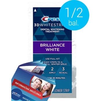 Procter & Gamble Crest 3D BRILLIANCE White bieliace pásiky na zuby polovičné balenie 16 ks
