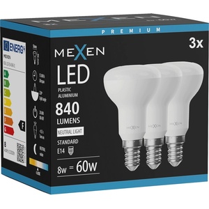 Mexen Nova 3x LED крушка E14, R50, 8W, Неутрална - 4000K, 840 lm - L103-E14-0840-01x03 (L103-E14-0840-01x03)