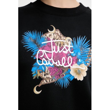 Just Cavalli Памучен суичър Just Cavalli в черно с принт 79PAIE24 CF102 (79PAIE24.CF102)
