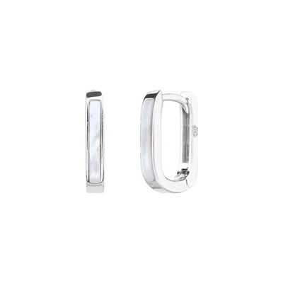 Nubis Stříbrné hranaté náušnice s perletí NB-3086