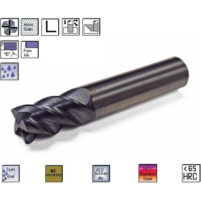 SK univerzální fréza pr. 8,0 x 18,0 mm 4bř. 45° TiAlN , CERANIT 76.800