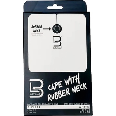 L3VEL3 Cape with Rubber neck pláštenka s gumovým vysokým golierom, na cvočky Biela