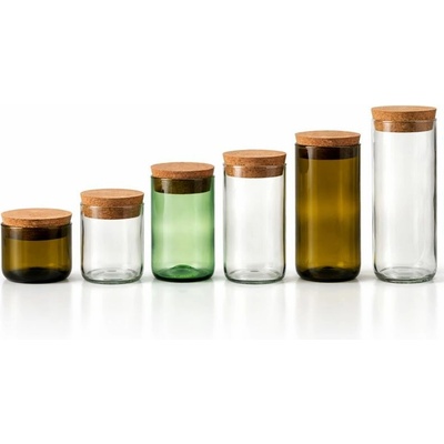 DT GLASS Silnostěnná dóza UNIVERSAL z lahve od vína čirá 1 kus - bez krabičky 175 mm 0,5 l