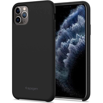 Spigen Silicone Fit Case - силиконов (TPU) калъф за iPhone 11 Pro Max (черен)