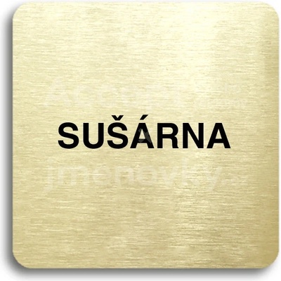 ACCEPT Piktogram sušárna - zlatá tabulka - černý tisk bez rámečku