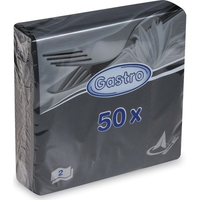 Gastro 86519 servítky 2V čierne 50ks 33x33cm