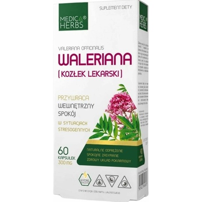 Medica Herbs Valeriána lekárska Geranium 300 mg 60 kapsúl