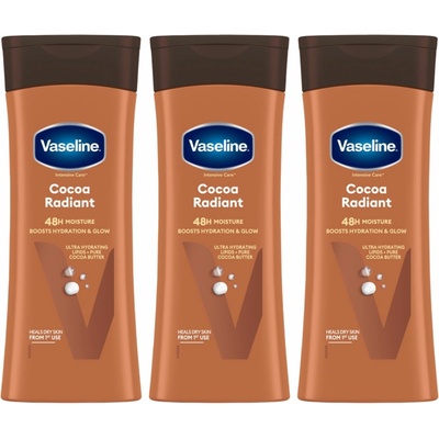 Vaseline Cocoa Radiant Telové mlieko 3x400ml