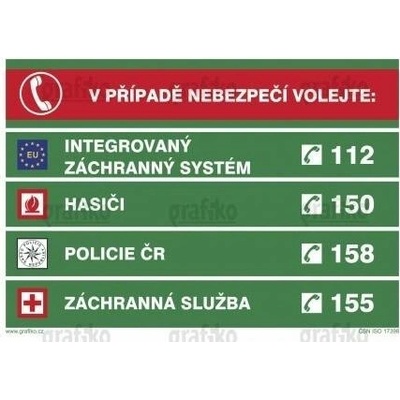 Grafiko | Důležitá telefonní čísla - Materiál Plast, Rozměr 297x210mm
