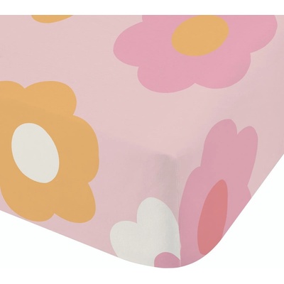 Catherine Lansfield Розов еластичен единичен детски чаршаф 90x190 cm Retro Daisy - Catherine Lansfield (BD/59016/W/SFD/PK)
