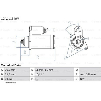 BOSCH Štartér 0986016980