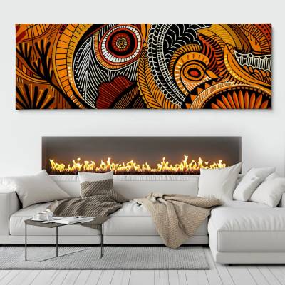 Obraz na plátně - Zemité Odlesky FeelHappy.cz Rozměr obrazu (Šířka x Výška): 90 x 30 cm