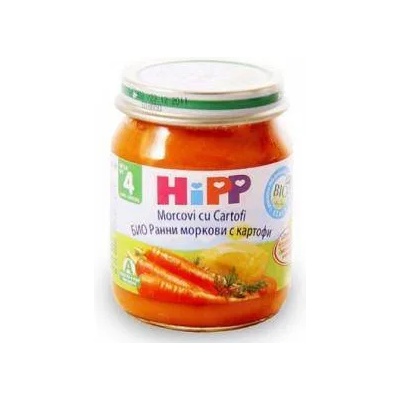 HiPP Био пюре от ранни моркови с картофи hipp, 4+ месеца, 125гр
