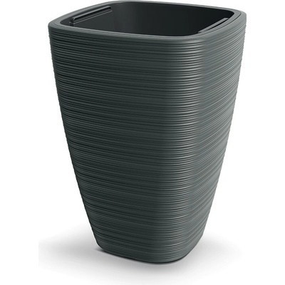 Prosperplast Plastový kvetináč Venas Square tmavosivý, 28,9 cm