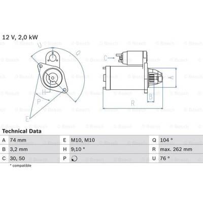 BOSCH Startér 0986017500