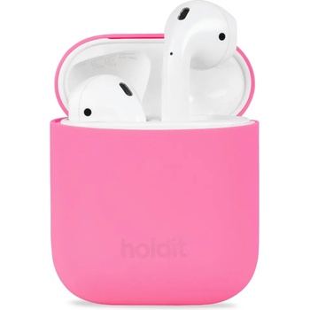 Holdit Калъф за слушалки Holdit - Silicone, AirPods 1/2, розов (7330985153341)