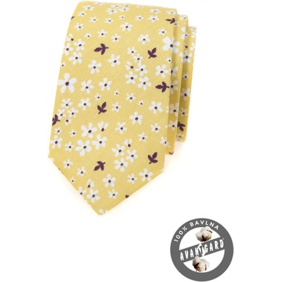 Avantgard kravata Lux Slim 571-51048 žlutá
