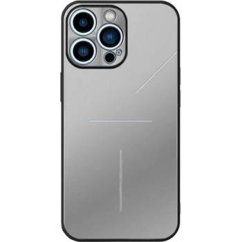 Pouzdro R-Just hliníkové ochranné s ochranou čoček fotoaparátu iPhone 13 Pro Max - stříbrné