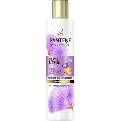 Pantene Pro-V Miracles Silky & Glowing Šampón bez sulfátov 225 ml