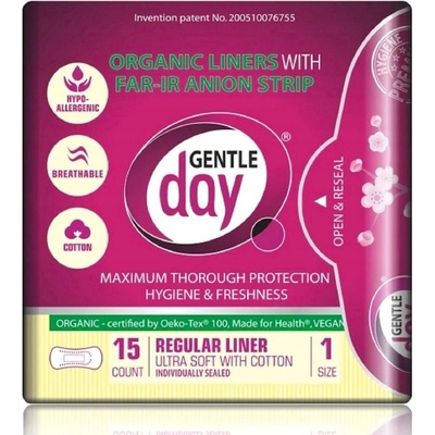 Gentle Day Hygienické vložky s aniónovým pásikom 15 ks