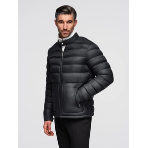 Ombre Clothing Мъжко стегнато класическо яке със стойка - черно V1 OM-JALP-0261 Ombre Clothing Ombre Clothing | Cheren | МЪЖЕ | S