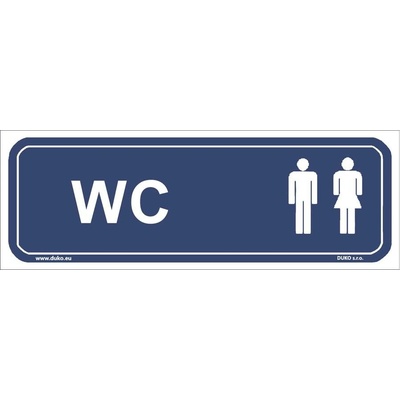 DUKO WC tabulka modrá Formát: 200 x 70 mm, Materiál: plast 0,5 mm, samolepící vinylová fólie