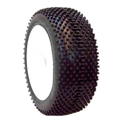 SP RACING 1/8 DOMINATOR COMPETITION OFF ROAD gumy nalepené gumy SOFT směs bílé disky 2 ks