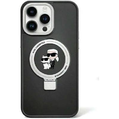 KARL LAGERFELD Кейс Karl Lagerfeld KLHMP15SHMRSKCK за iPhone 15 6.1"", черен / черен, твърд, Ring Stand Karl&Choupette MagSafe