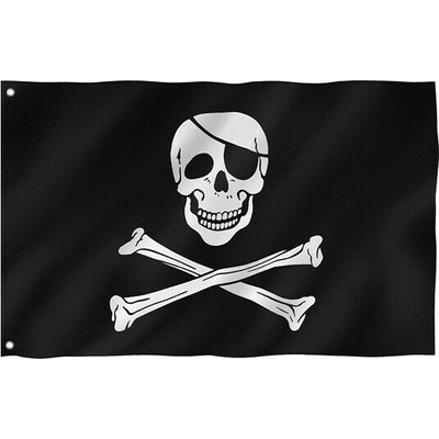 WARAGOD pirátska vlajka Jolly Roger 150x90 cm