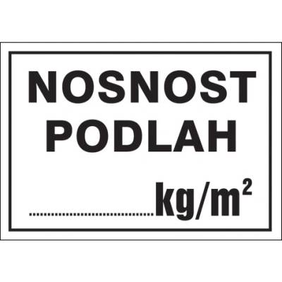 Značka Nosnost podlah, hliník, 210 × 297 mm BZ AET05