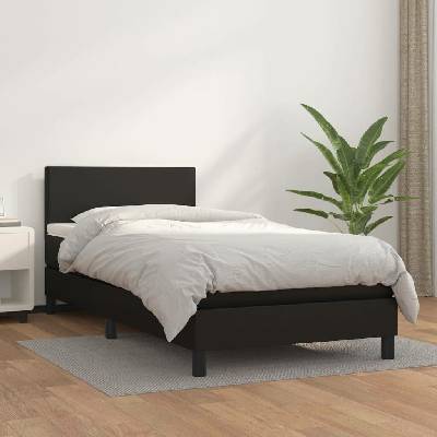 vidaXL 3140975 Boxspring postel s matrací umělá kůže / barva Černá