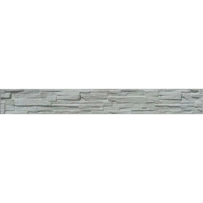 Betonová deska plotová sokl, jednostranná – 200 x 25 cm, štípaný kámen - šedý
