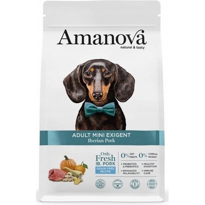 Amanova Dog Adult Mini Exigent Iberian Pork & Pumpkin GF 0,8 kg