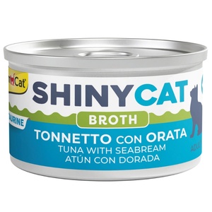 GimCat ShinyCat Tuna with Sea Bream in Broth с парченца риба тон и ципура в натурален бульон 70gr