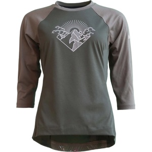 Zimtstern Дамска фланелка с дълъг ръкав за колоездене Zimtstern Women's Pureflowz Shirt 3/4 Cycling jersey - Forest Night / Dusty Olive - размер XS (156-2291-0411)