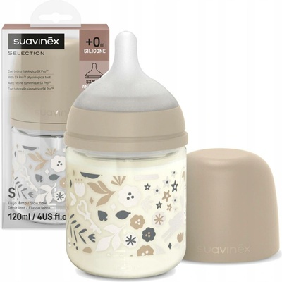 Suavinex Wonderland láhev sklo fyziologická SX Pro SF Liberty krémová 120 ml