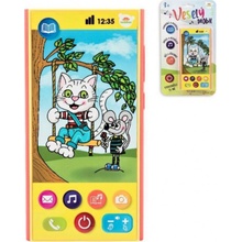 Teddies Veselý Mobil Telefon plast česky mluvící 7,5 x 15 cm na baterie se zvukem na kartě