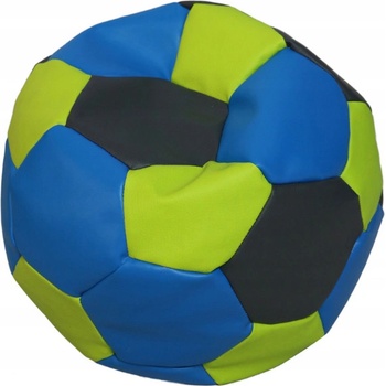 Fitmania Fotbalový míč XXL + podnožník vzor 31 zeleno modro černá