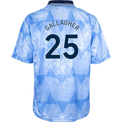 Score Draw Футболна фланелка Score Draw SD Gallagher 25 Manchester City Home Shirt 1989 Adults - Gallagher 25
